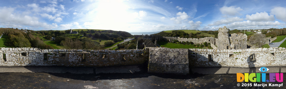 FZ021381-442 View from Manorbier castle tower